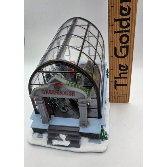 Lighted Christmas Village Greenhouse Holiday Xmas Collectible Building - Picture 8 of 16